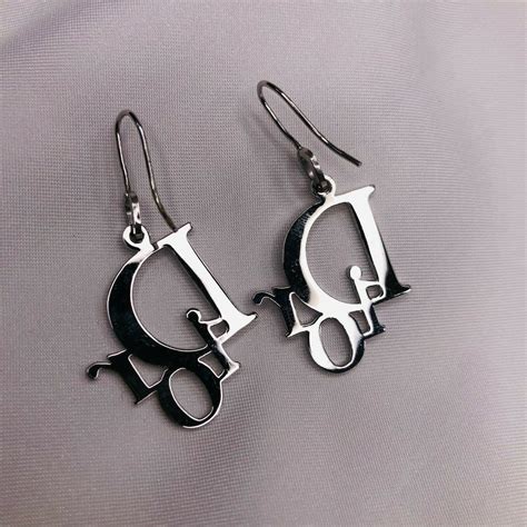 dior earrings logo|authentic christian dior earrings.